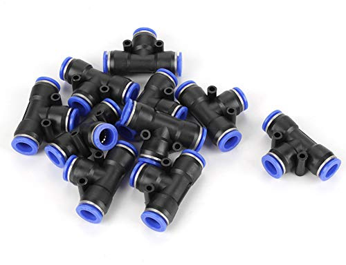 HWGING 10 Stück OD 12 Mm Pneumatik-Luftschlauch 3-Wege-T-Verbindungsstück Air Push Quick Fittings