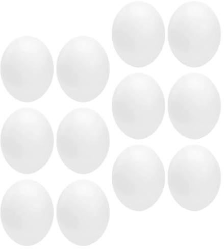 iplusmile Uova Finte in Plastico Bianco 12 Pezzi Trama Realistica per Incubazione e Decorazioni in Gabbia di Pappagalli e Uccelli da Compagnia