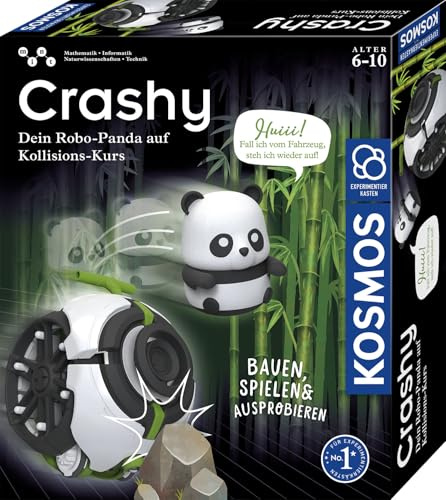 KOSMOS Crashy, Robo-Panda auf Kollisions-Kurs, Experimentierkasten | Kinder ab 6 Jahre, Roboter Spielzeug, Bausatz, Bauen - Programmieren - Spielen