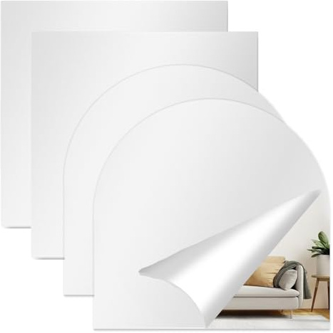 GZYHGS 4 Stück 20 x 20 cm Spiegelfolie Acryl Spiegelfliesen Selbstklebend Spiegel zum Kleben Bruchsicher für Wand und Möbel, Schrank Badezimmer Kinderzimmer.