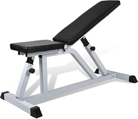 GeenYuu Multi hantelbänk, träningsbänk, styrstation av stål med justerbar sits och ryggstöd för motionscykel, träning, muskelbyggande, överkropp, bröst rygg, träning