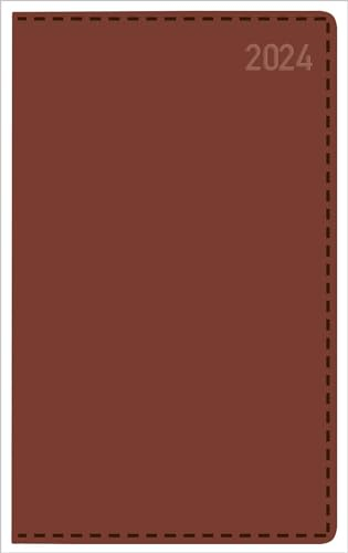 Buchkalender Daily Timer Compact Tizio braun 2024: DIN A6 Terminplaner. Taschenkalender mit Tageskalendarium. 1 Tag 1 Seite.