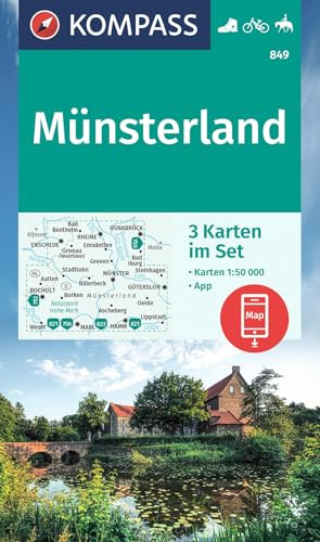 KOMPASS Wanderkarten-Set 849 Münsterland (3 Karten) 1:50.000: inklusive Karte zur offline Verwendung in der KOMPASS-App. Fahrradfahren. Reiten