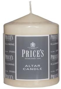 Price's Candles - Altar Candle - 100mm x 80mm - Unscented - Up To 50 Hour Burn Time - Smokeless & Dripless