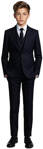 Black n Bianco Boys Black Tuxedo Suit with Tie Young Boys Youth Size 3T