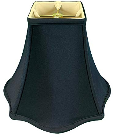 Royal Designs Lampenschirm, quadratisch, Glockenform, Schwarz, 12 x 30 x 24 cm