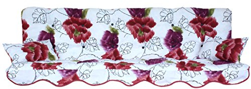 Adlatus-Kühnemuth Polsterauflage Hollywoodschaukel 180x50 Modell 146 Blumen rosa violett