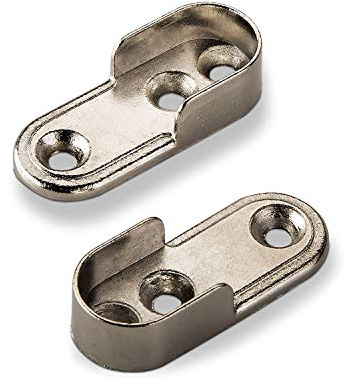 SOTECH 2 Paar Schrankrohrlager 30 x 15 mm | zum Anschrauben Schrankstangenlager Schrankrohrträger Stangenlager