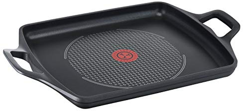 Tefal Aroma Plancha 32 x 26 cm Aluminium Fonte Anti-Adhérente Revêtement Titane Tous Feux Fonte Epaisse Convient Induction Pics Verseurs Poignées de Soutien