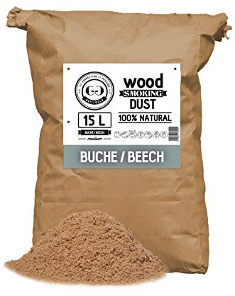 GRILLGOLD Sciure de Bois pour fumoir. Fumer Poisson, Viande, légumes. Sac Papier 15L hêtre