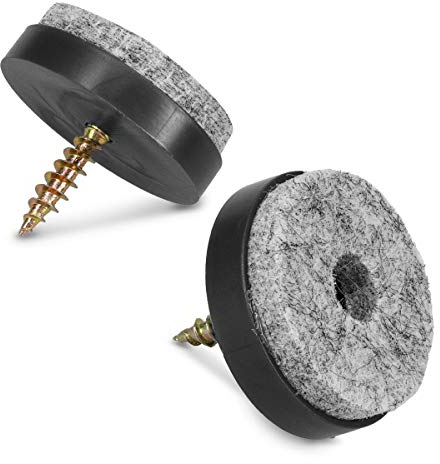 Navaris 50x Filzgleiter mit Schraube Stuhlgleiter - Bodenschutz Gleiter 24mm rund - Schutz für Möbel Stühle Parkett Laminat - Möbelgleiter Schwarz