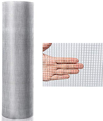 COSTWAY Nätnät, finmaskigt, 15 x 0,9 m, 7 mm, maskstorlek, maskstaket, förzinkat, sorkrutnät för upphöjd rabatter i trädgården, hönsnät, nätnät, kanintråd, 0,6 mm