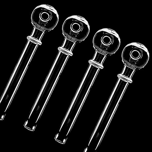 Glaspfeife Ölbrenner, klar, dick, Glas, Ölpfeife, 12,7 cm (4 Stück)