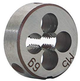 HSS 5 mm x 0,8 metrische Rechtshänder-Schneideisen M5 x 0,8 mm Steigung für Formenbearbeitung, legierter Stahl, kann Stahl, Gusseisen, Kupfer und Aluminium verarbeiten.