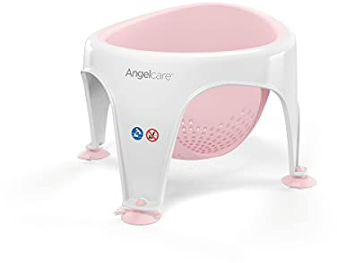 Angelcare ergonomischer Badering für die große Badewanne oder Dusche, Light Pink, angenehm weiche Sitzfläche