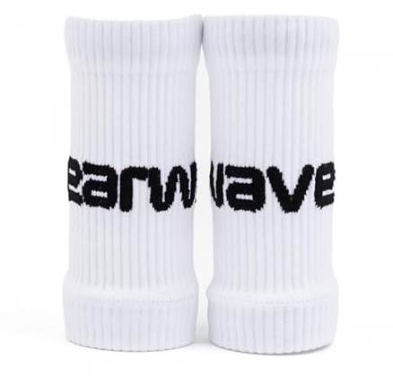 Earwaves® Foster™ I Sweatbands Poignets pour la Gymnastique et Sueur I Protection Maniques (Blanc)