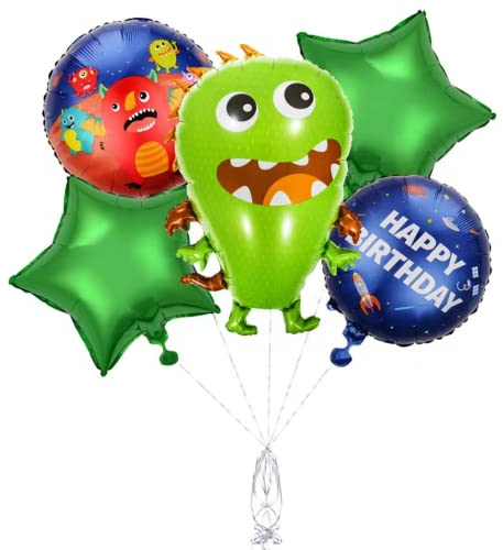 DIWULI Alien Monster Ballon-Set Grün - Monster-Party Deko