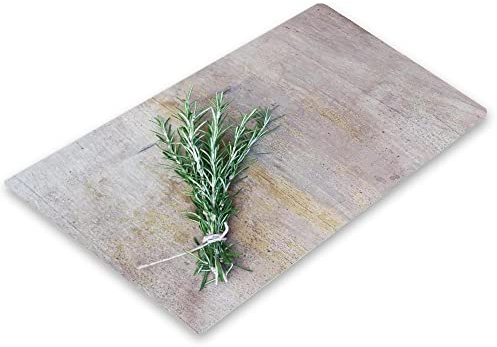 Ceranfeldabdeckung 30x52cm Herdabdeckplatten Induktion Herdschutz Deko Glasplatte Schneidebrett Sicherheitsglas Spritzschutz 1848 (Rosmarin)