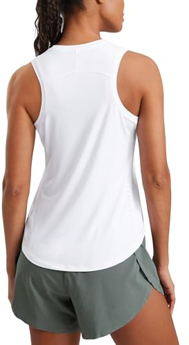 CRZ YOGA Leichtes Racerback Tank Top | Workout, Feuchtigkeitsableitend, Classic Fit, Hüftlang, Reflektierende Details, Ärmelloses Shirt für Damen