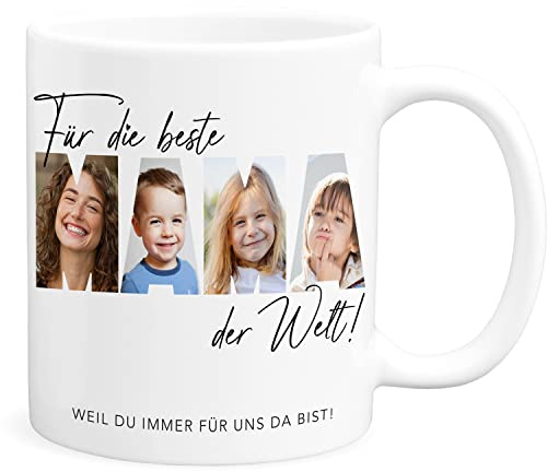 Mama Fototasse mit eigenem Bild Beste Mama Tasse personalisiertes Muttertagsgeschenk Muttertag Becher Geschenk für Mutter Kaffeetasse aus Keramik 330 ml