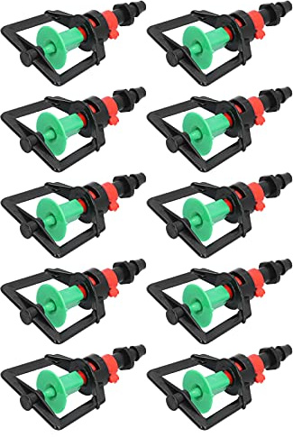 10 Satz Rotierender G-Typ Mikro Düse Pflanzen Bewässerungs Sprinkler für Gewächshaus, 360 Grad Drehend, Wassernebel-Effekt