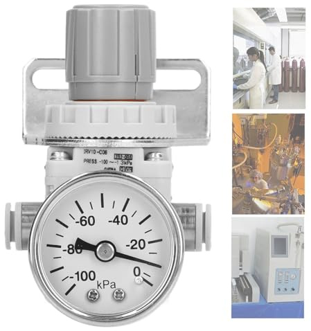 Pneumatic Vacuum Regulator, ‑100 to ‑1.3Kpa Self Locking Regulating Pneumatic Vacuum Pressure Regulator with Dial RC 1/8 inch Interface Thread Air Pressure Regulator, Compressed Air Regulators