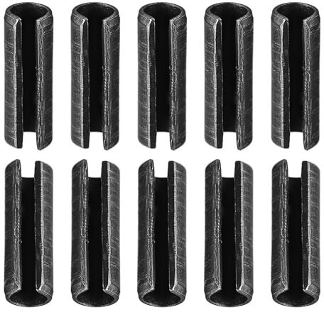 DTGN 3.3mmx10mm(DxL) Slotted Spring Pin - 30Pack - Good for Home Machine Fastener - Carbon Steel Spring Dowel Tension Roll Pin - Black