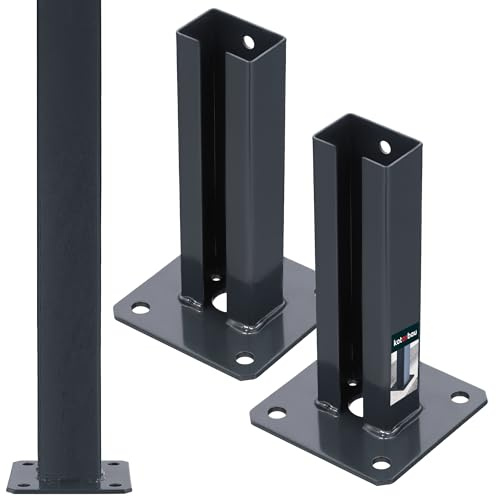KOTARBAU® Pfostenträger für Zaunpfosten aus Metall, 60x40 mm, 2er Set