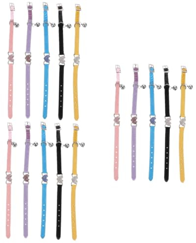BESPORTBLE 15stücke Teiliges Hundehalsband Mit Glitzer Und Glocke Verstellbar Für Katzen Stilvolles Haustier-zubehör Farben