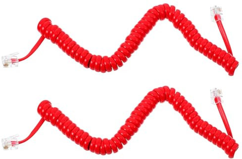 UKCOCO 2pezzi Cavo Telefonico Arrotolato Per Ricevitore Adatto Per Linee Fisse Design Per Sostituzioni e Uso Quotidiano