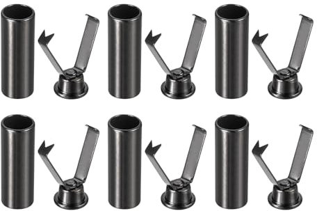 QUARKZMAN 6 st skosnören spetsiga legeringsspetsar metallhuvud svart cylindrisk sko spets ändar strängar ändar ändar metallspets agel ersättning huvud för snörning, Svart metallisk, 6mm