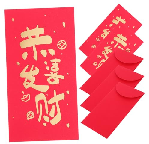 JEWEDECO 6stücke Rote Umschläge Für Chinesisches Neujahr Traditionelle Geldgeschenke Mit Eleganten Mustern Festliche Hong Bao Umschläge Für Hochzeit Party Feiern