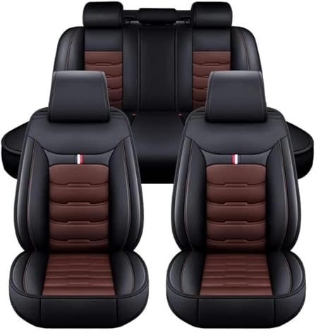 NISMIA Auto Sitzbezüge für Ford Ranger Wildtrak (2016-2024), Leder Autositzbezüge Sets, 5 Sitzer Schonbezüge Sitzschoner Vorne Hinten Wasserdicht Sitzauflage Accessories(D(Black Coffee))