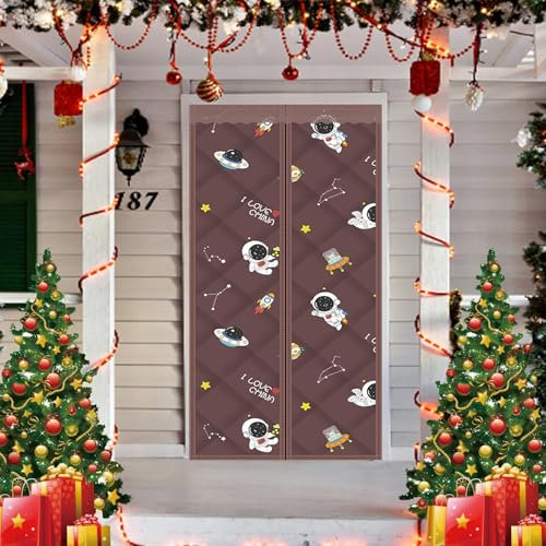 Türvorhang Kälteschutz 100 x 225 cm Wasserdicht, Kälteschutz, Winddicht, Ohne Bohren Thermovorhang Gegen Kälte, Hitze Türvorhang für Kellertür Balkontüren Wohnzimmer, E
