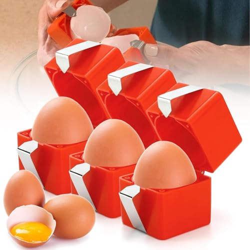 Eieröffner Eierknacker für rohe Eier, Werkzeug zum Öffnen von Eierschalen, Tragbares Eierknacker Trennwerkzeug, Handgehaltenes Eierschneidewerkzeug für Hartgekochte Eier (3 Stück)