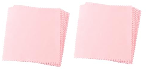BESPORTBLE 100piezas Paquete De Paños De Limpieza De Joyería y Lentes Gamuzas De Para Limpiar Gafas y Pantallas Color Rosa Para y