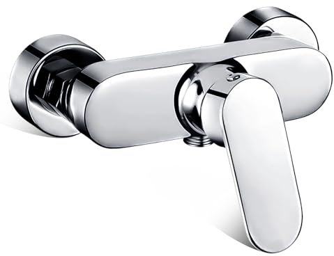 Plstod Miscelatore Doccia, Miscelatore Doccia Esterno, Argento Rubinetteria Bagno, Lega Rubinetto Vasca da Bagno switch, 1/2 Uscita per Acqua Fredda e Calda