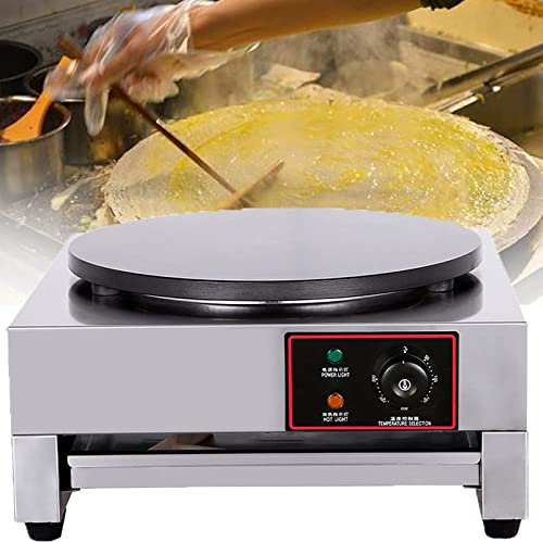 ERSINIAN Crêpière électrique 3000 W, crêpière Professionnelle, crêpière Domestique, Disque de 400 mm de diamètre et 20 mm d'épaisseur, pour chapati, Tortilla, Bacon, Snacks (220 V)