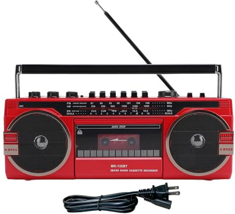 BONKZEBU Kassette Player Boombox, AM FM SW Radio -Radio -Kassetten -Rekorder, Retro Cassette Player Recorder Cassette Tape Player Recorder, mit AM FM (EU -Stecker)