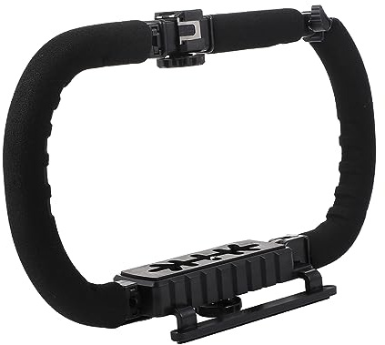 HOLIDYOYO Stabilizzatore Mano Pieghevole Per Videocamera Dslr Supporto Camera Con Slot Slitta Fredda Impugnatura Antiscivolo Per Smartphone e Dv Staffa Per Riprese Stabili