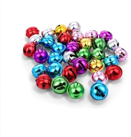 RUIYWEN 30 Cascabeles de Navidad Cascabeles de Colores Adornos de Campanas para árbol de Navidad, DIY Manualidades, Mascotas, Decoración de Navidad (22mm)