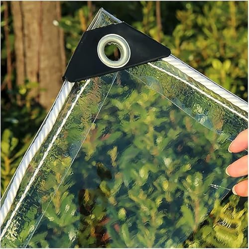 Klar, vattentät presenning för camping utomhus, Klar, transparent presenningar 1,5m 1,6m 1,9m 2,0m 2,2m 2,6m 2,8m PVC-plastpresenning, markduk, paviljongöverdrag - 0,35mm tjock(2.5x3.0m)