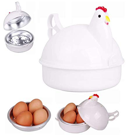 Culnflun Orter cocedera de huevo de microondas, caldera de cazas furtivo de huevo 4 huevo para cocinar rápido desayuno almuerzo cena de alimentos material de grado seguro diseño de