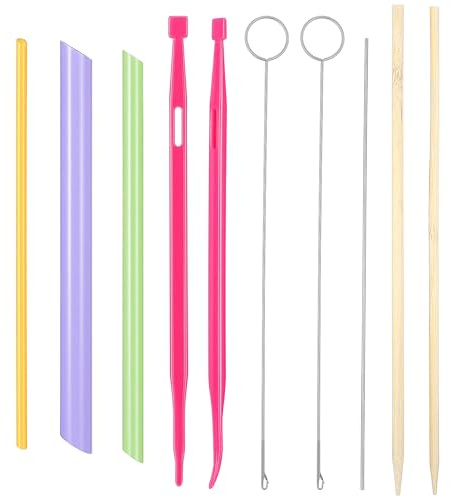 10pcs Quick Turn Fabric Set Loop Tube Turner Bodkin Drawstring Threader Point Turner Sewing Turning Tool for Crafts DIY Handmade Knitting Accessories Assorted Sizes