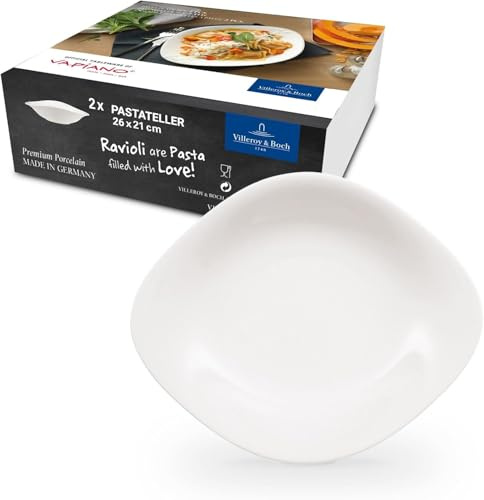Villeroy & Boch - Vapiano - Set di 6 piatti da pasta, 6 pezzi, piatti grandi e profondi, piatti per pasta, set di piatti per spaghetti, piatti fondi, piatti da insalata grandi, piatti profondi
