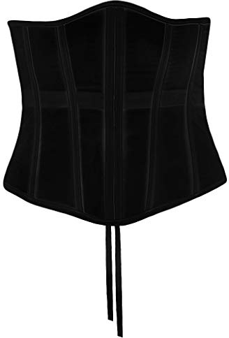 Klaisy Corsé de malla para mujer, corsé para debajo del busto, vendaje, faja moldeadora de cintura, cinturones para mujer para vestidos, Negro, L