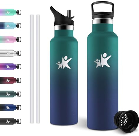 JAPORIA Borraccia Termica 750ml, Termos Sportivo con Cannuccia, Antigoccia, Solido, senza BPA, Leggero, per Gita, Festival, Spiaggia