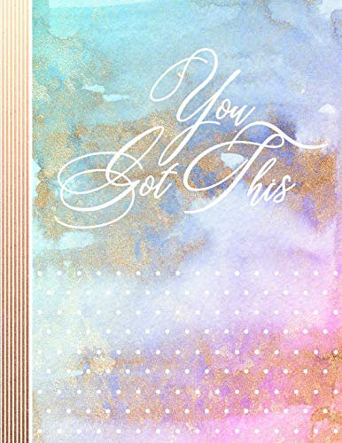 You Got This: Calligraphy Hand Lettering Worksheets Paper Book - Large 150 Pages Writing Sheet Exercise Practice Workbook - Brush Handlettering Women Journal - Blush Rose Gold Turquoise Watercolor Art