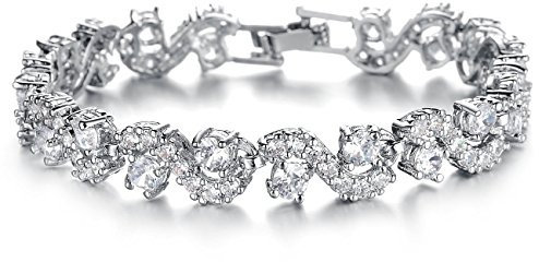 Crystalline Azuria Tennisarmband Vit Zirkoniumkristaller 18ct Vit Guldpläterad för Kvinnor
