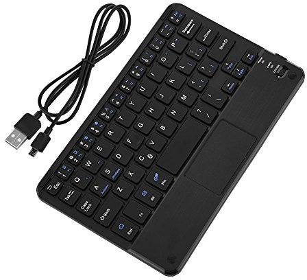 Richer-R Teclado Inalámbrico, Mini Teclado inalámbrico Bluetooth portátil y ultradelgado con Panel táctil,Diseño Compacto,para PC con Windows/teléfono/Tableta Android